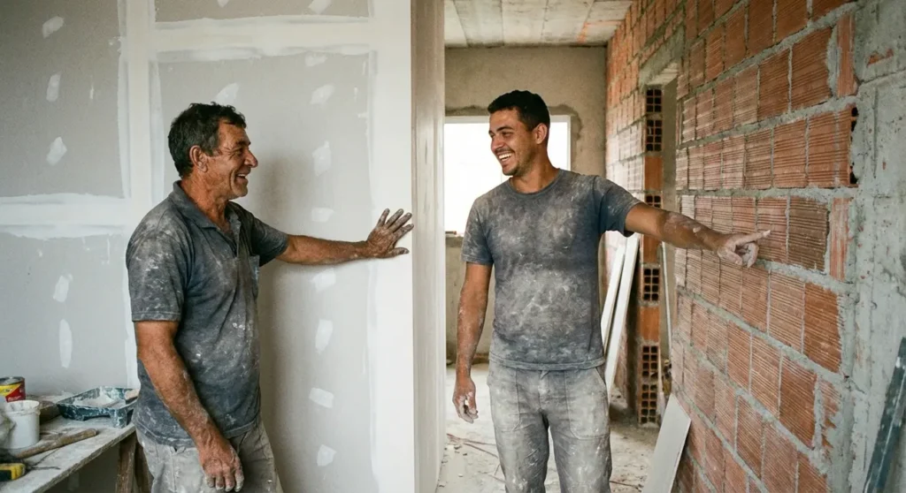 Drywall e Alvenaria em construção: comparação de materiais.